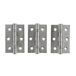 Atlantic CE Fire Rated Grade 7 Ball Bearing Hinges 3" x 2" x 2mm set of 3 - Satin Stainless Steel