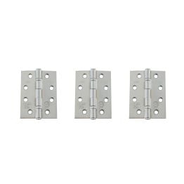 Atlantic Ball Bearing Hinges Grade 11 Fire Rated 4" x 3" x 2.5mm - Polished Chrome (Set of 3)