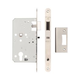 Architectural 72mm Din Nightlatches 60mm Backset Radiused Satin Stainless Steel - By Frelan Hardware - JL-DNL60RSSS