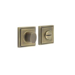 Burlington Turns & Releases Inner 3 Square Stepped Rose Antique Brass - By Frelan Hardware - BUR-81AB-152AB