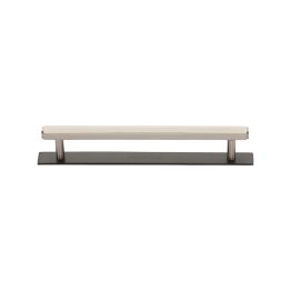 Heritage Brass Cabinet Pull Hexagonal Design with Plate 128mm CTC Matt Bronze/Satin Nickel Finish