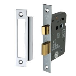 2.5" CE 3 Lever Bathroom Lock FD60 - Polished Chrome