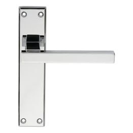 Serozzetta Stratus Lever On Latch Backplate - Polished Chrome