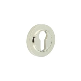 Burlington Euro Profile Escutcheons Knurled Rose Polished Nickel - By Frelan Hardware - BUR-61PN-75PN