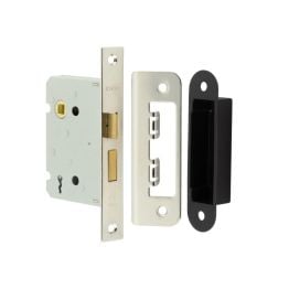 Jedo Kontrax 2 Lever Sashlocks with Square Forend & Radiused Strike Plate 76mm Nickel Plate - By Frelan Hardware - JL480NP