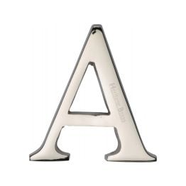 Heritage Brass Alphabet A Pin Fix 51mm (2") Polished Nickel Finish