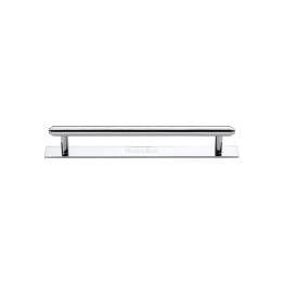 Heritage Brass Cabinet Pull Step Design with Plate 96mm CTC Polished Chrome Finish