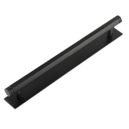 Hoxton Nile Cabinet Handles 224mm Ctrs Plain Backplate Black - By Frelan Hardware - HOX-360MB-5060MB