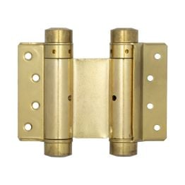 Double Action Steel Spring Hinges 75mm Electro Brassed - By Frelan Hardware - HB3005-3PB