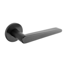 Tupai Exclusivo 5S Line Torrao Lever Door Handle on 5mm Slimline Round Rose - Pearl Black