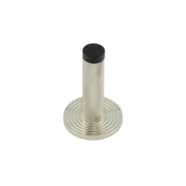 Burlington Knurled Wall Mounted Doorstops Reeded Rose Polished Nickel - By Frelan Hardware - BUR-968PN-974PN