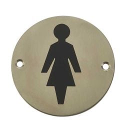Stainless Steel Female Symbol 75mm Satin Stainless Steel - By Frelan Hardware - JS103SSS