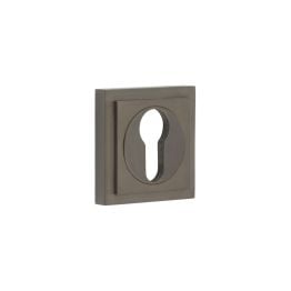 Burlington Euro Profile Escutcheons Square Stepped Rose Dark Bronze - By Frelan Hardware - BUR-61DB-173DB