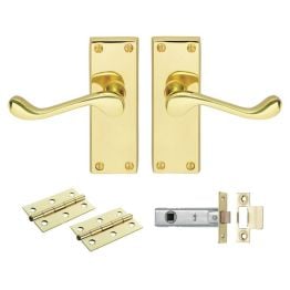 Contract Victorian Scroll Latch Pack - Electro Brassed