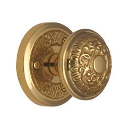 Heritage Brass Mortice Knob on Rose Aydon Design Polished Brass finish