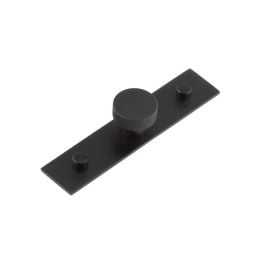 Wenlock Cupboard Knobs 30mm Plain Backplate Matt Black - By Frelan Hardware - HOX-130MB-5090MB