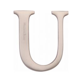 Heritage Brass Alphabet U Pin Fix 51mm (2") Satin Nickel Finish