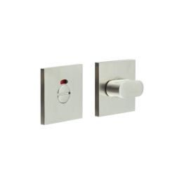 CR-801 Satin Stainless Steel Thumb Turn & Lock Square Rose w/ Indicator - By Frelan Hardware - CR-801BK7SSS