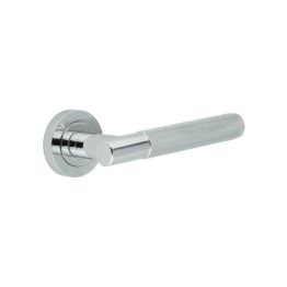 Jedo Bari Knurled Door Handles Polished Chrome - By Frelan Hardware - JV850PC