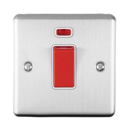 Eurolite Enhance Decorative 45Amp Switch with Neon Indicator Satin Stainless Steel