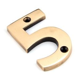Polished Bronze Numeral 5