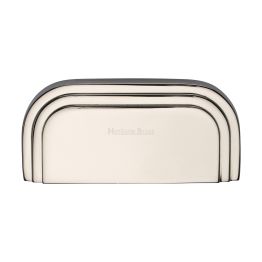 Heritage Brass Drawer Pull Bauhaus Design 76mm CTC Polished Nickel Finish