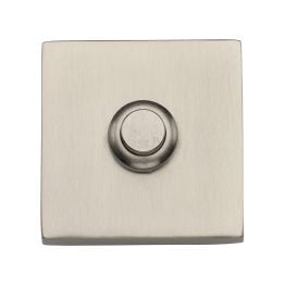 Heritage Brass Square Bell Push Satin Nickel finish