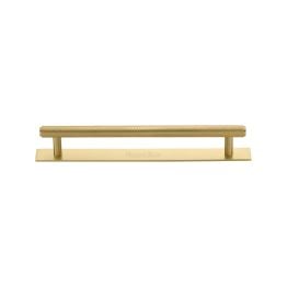 Heritage Brass Cabinet Pull Knurled Design with Plate 128mm CTC Satin Brass Finish