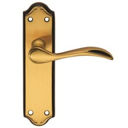 Madrid Lever On Latch Backplate - Florentine Bronze