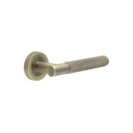 Jedo Bari Knurled Door Handles Antique Brass - By Frelan Hardware - JV850AB