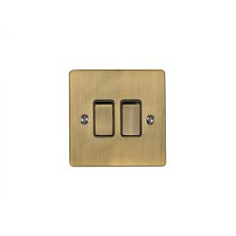 Eurolite Enhance Decorative 2 Gang Switch Antique Brass