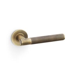 Alexander & Wilks - Spitfire Knurled Lever on Round Rose - Antique Brass