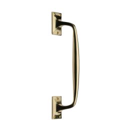 Heritage Brass Door Pull Handle Cranked Design 12" Polished Brass Finish