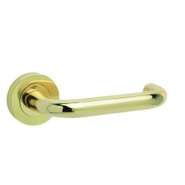 Thame Door Handle on Rose Polished Brass - By Frelan Hardware - JV502PB