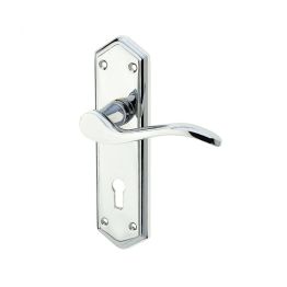 Paris Suite Door Handles on Lockplate Polished Chrome - By Frelan Hardware - JV280PC