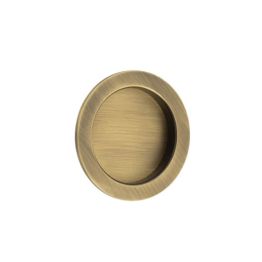 Burlington Circular Flush Pull Antique Brass - By Frelan Hardware - BUR215AB