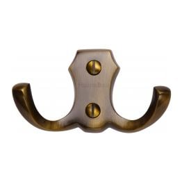 Heritage Brass Double Coat Hook Antique Brass finish