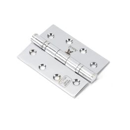 Polished Chrome 4" Ball Bearing Butt Hinge (pair) ss