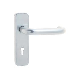 19mm Round Bar Door Handle on Lockplate Satin Anodised Aluminium - By Frelan Hardware - J4670B