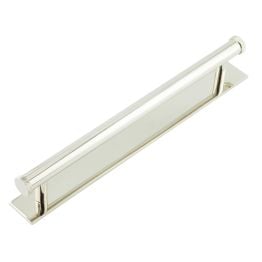 Hoxton Wenlock Cabinet Handles 224mm Ctrs Plain Backplate Polished Nickel - By Frelan Hardware - HOX-160PN-5060PN