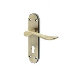 Henley Suite Door Handle on Lockplate Antique Bronze - By Frelan Hardware - JV190AB