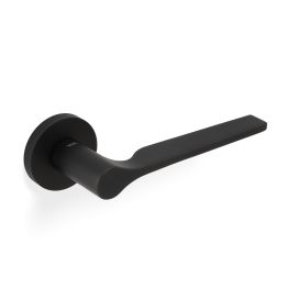 Valli Carmen Lever on Round Rosette - Matt Black PVD