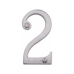 Heritage Brass Numeral 2 Face Fix 76mm (3") Satin Chrome finish