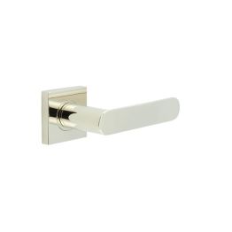 Kensington Door Handles Square Plain Rose Polished Nickel - By Frelan Hardware - BUR25KIT162