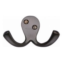 Heritage Brass Double Coat Hook Matt Bronze finish