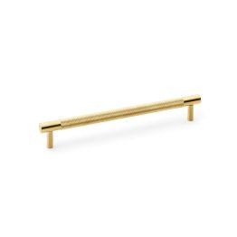 Alexander & Wilks - Brunel Knurled T-Bar Cupboard Handle - Satin Brass PVD - Centres 192mm