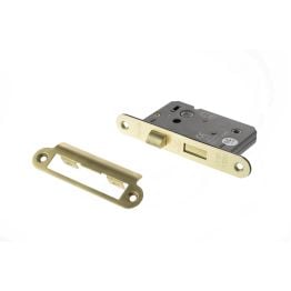 Atlantic Radius Corner Bathroom Lock [CE] 3" - Satin Brass
