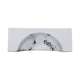 Heritage Brass Drawer Cup Pull Hampshire Hammered Design 57mm CTC Polished Chrome Finish