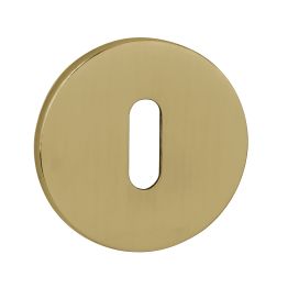 Tupai Exclusivo 5S Line Key Escutcheons on 5mm Slimline Round Rose - Raw Brass