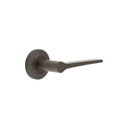 Knightsbridge Door Handle on Chamfered Rose Dark Bronze - By Frelan Hardware - BUR20KIT80